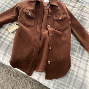 The Ganna Shirt Jacket, size 2XS in Cognac